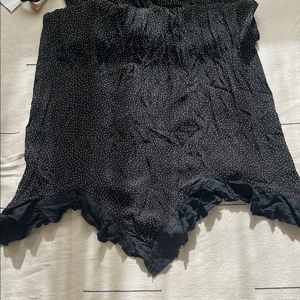 Black  Vintage 90s Y2K Sleeveless Dress with Subtle Dot Print size L - Picture 6 of 9
